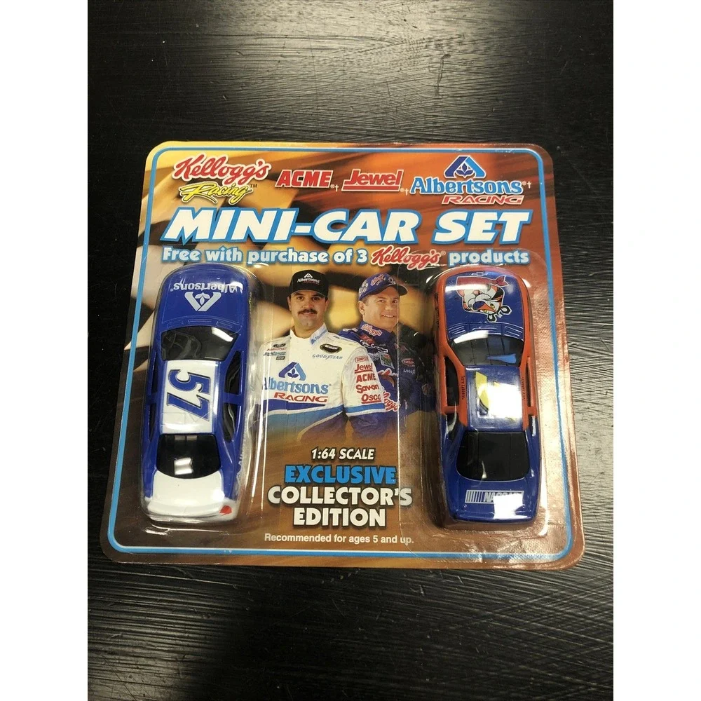 Kelloggs Albertsons Vtg  2001 Racing Mini Car Set #57 #5 Nascar 1:64 Collector's